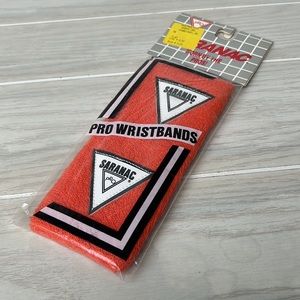 Vintage ⛱️ Wrist Bands Neon Orange Saranac Pro Retro Vibes Athletic Barbiecore